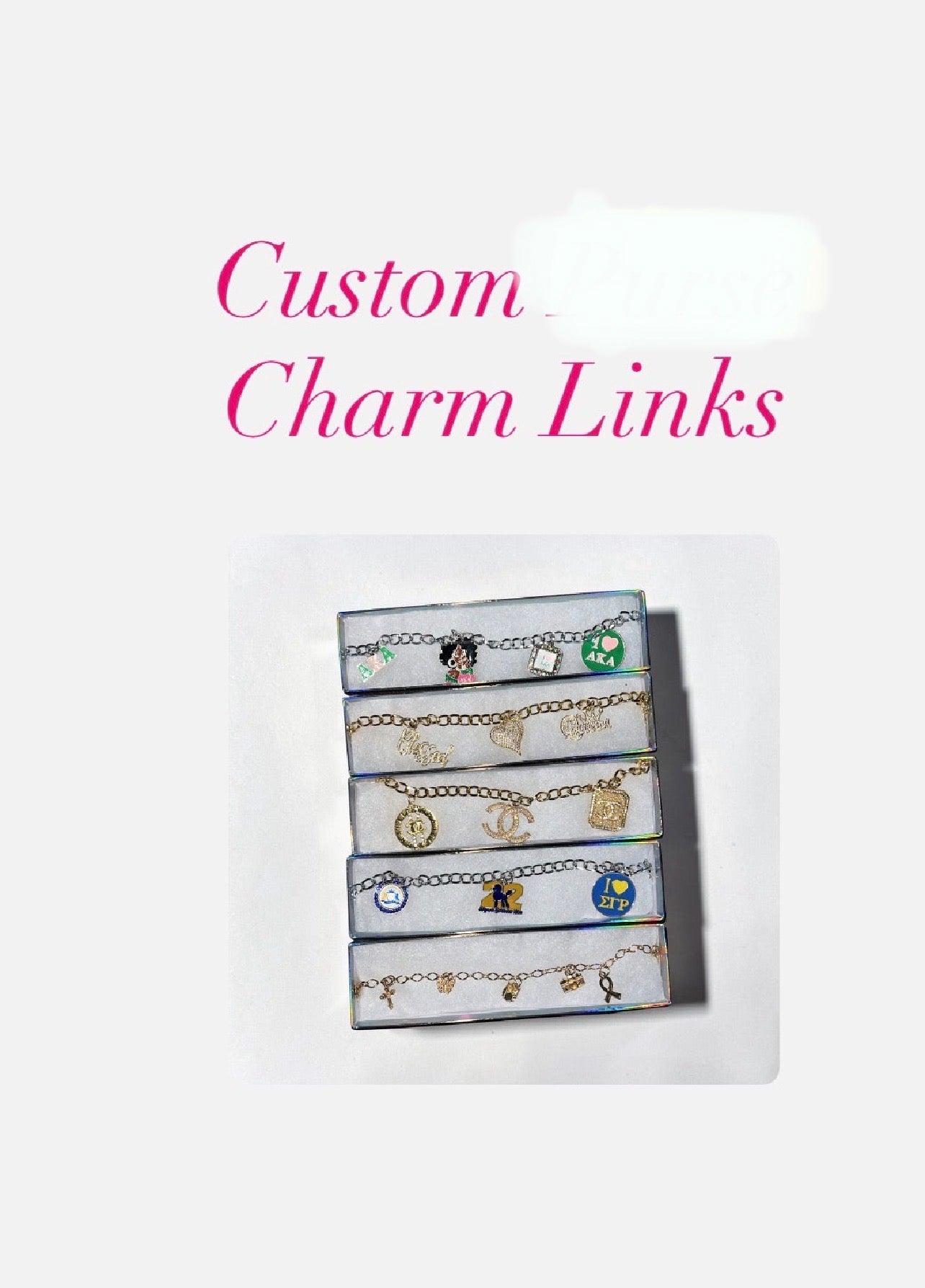 Custom Charm Link Bracelet