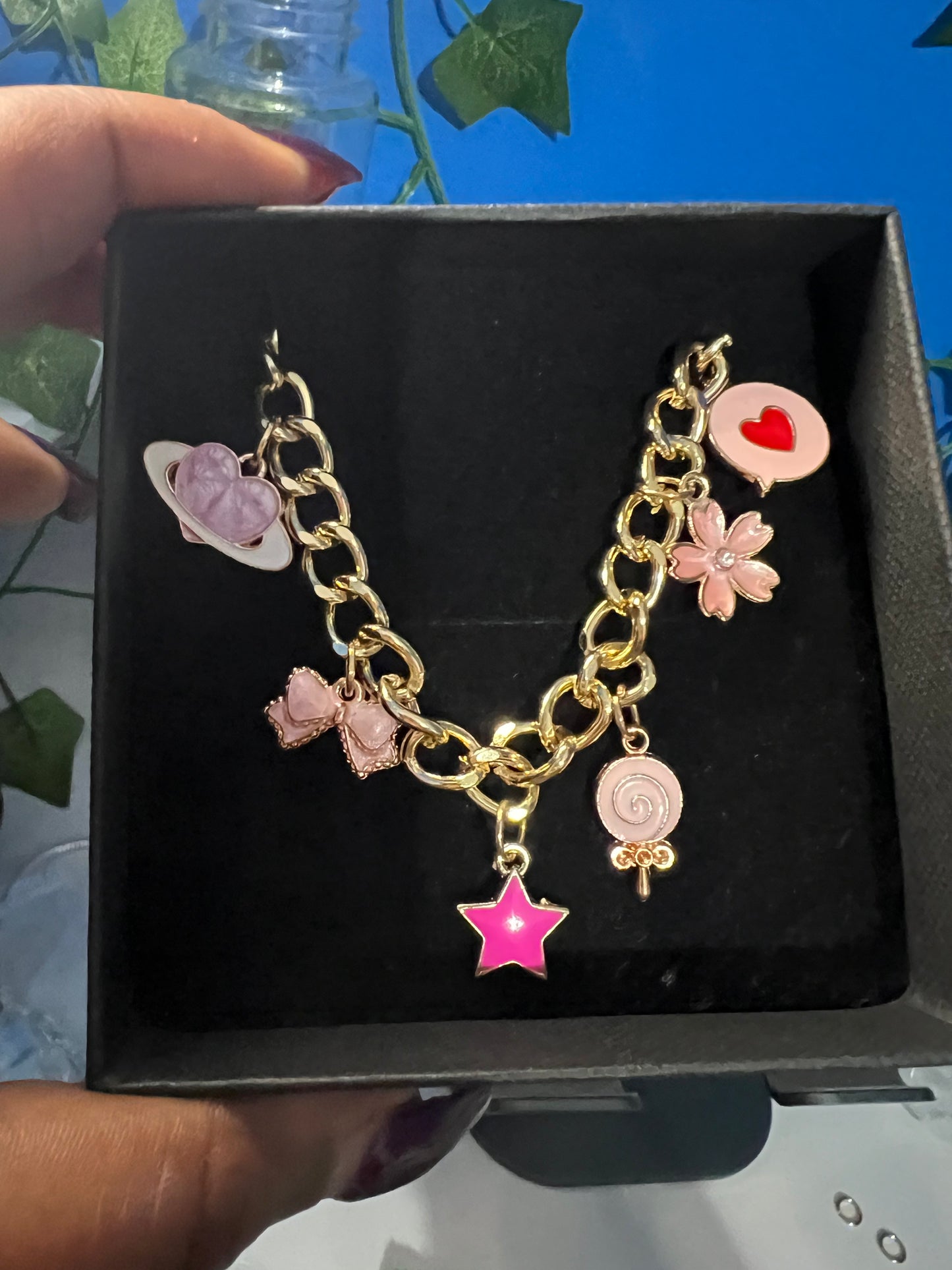 Gold Link Charm Bracelet