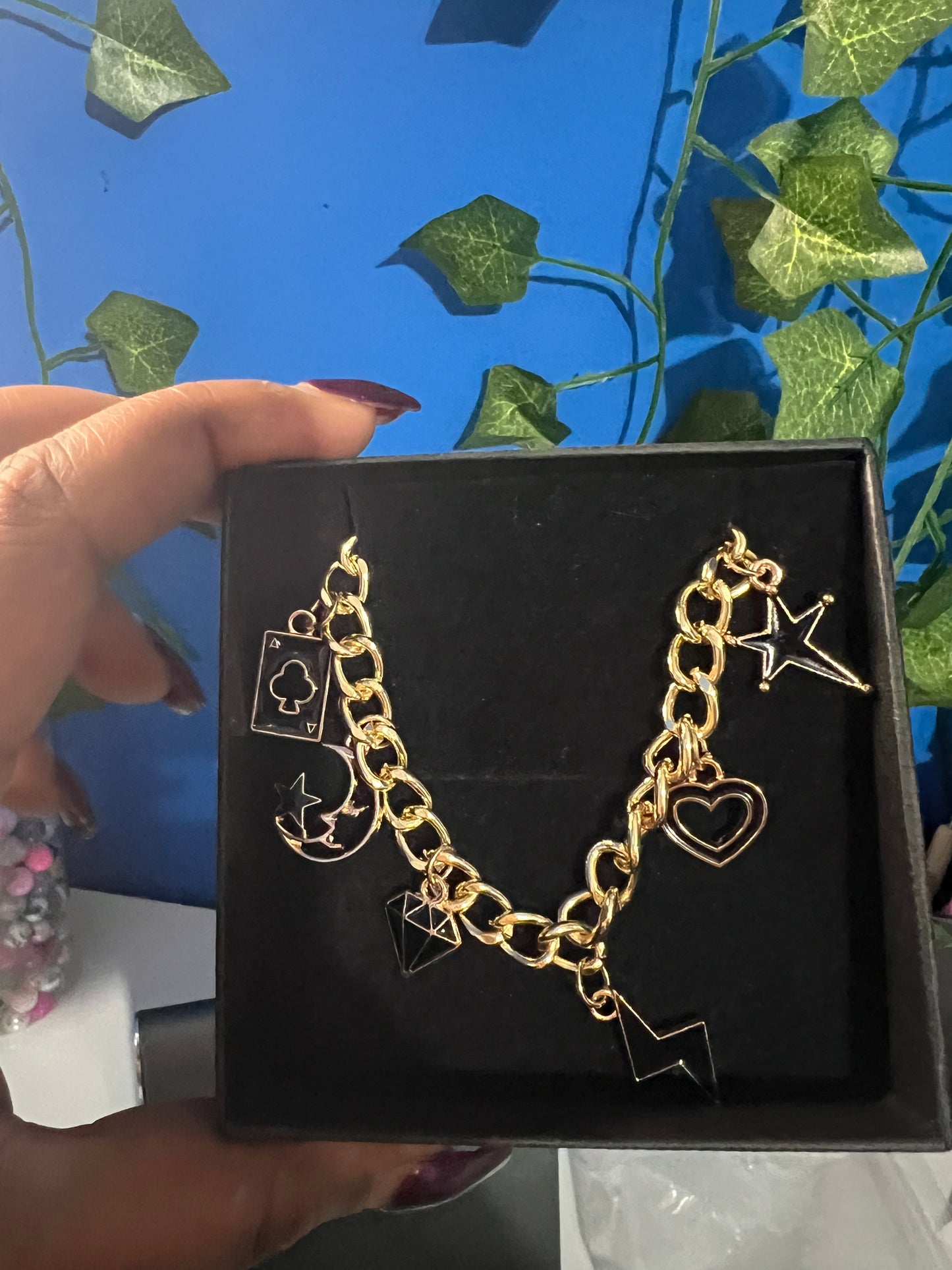 Gold Link Charm Bracelet