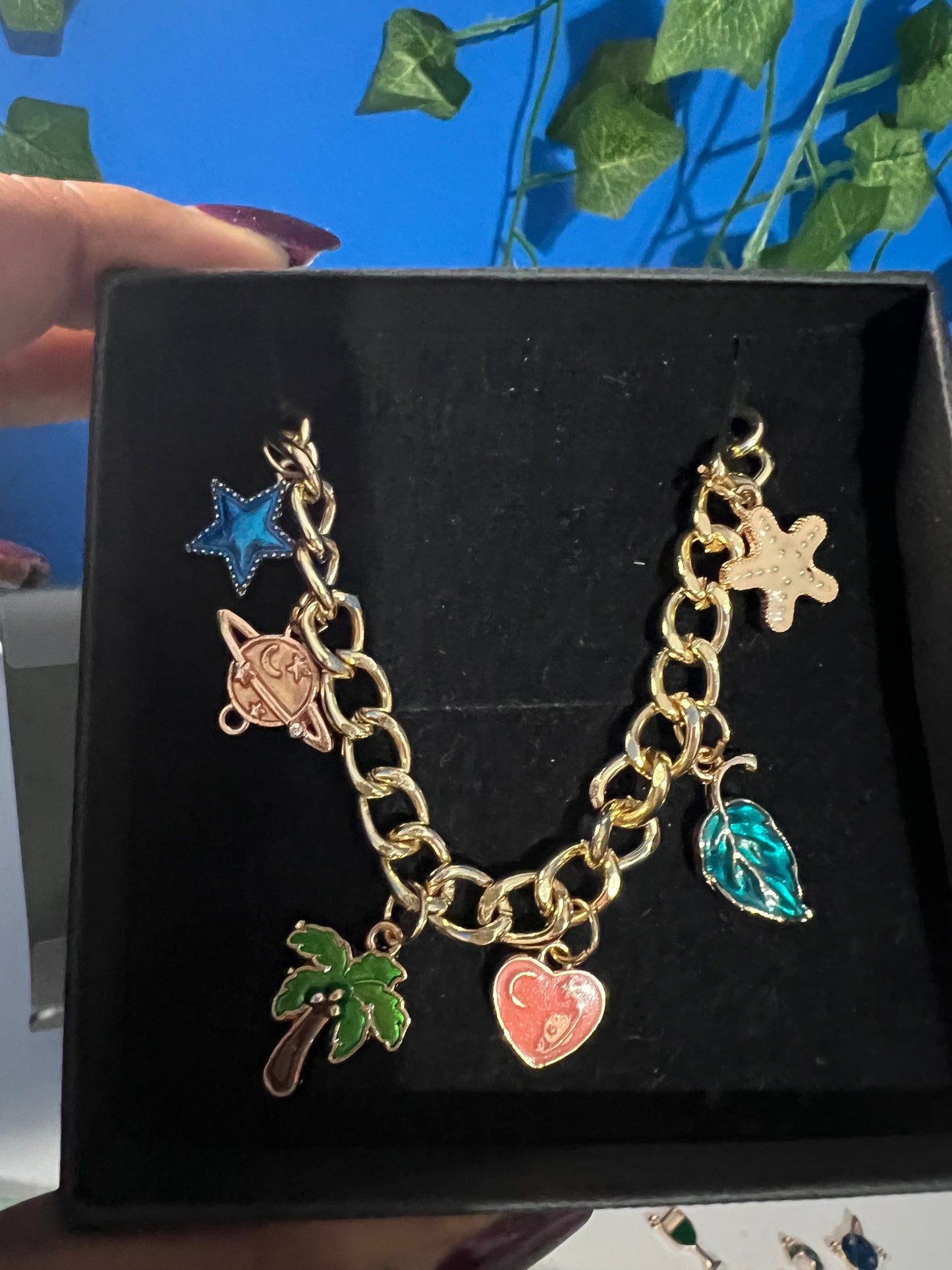 Gold Link Charm Bracelet