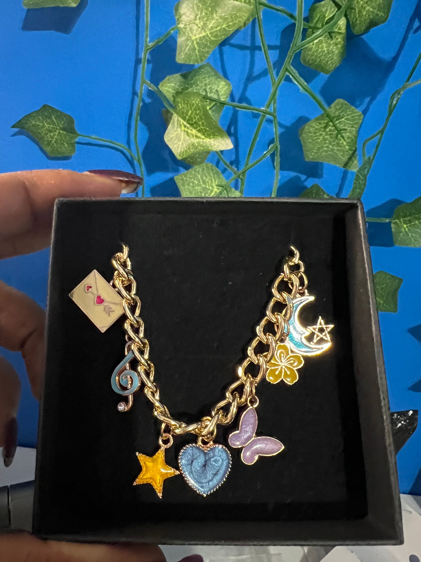 Gold Link Charm Bracelet