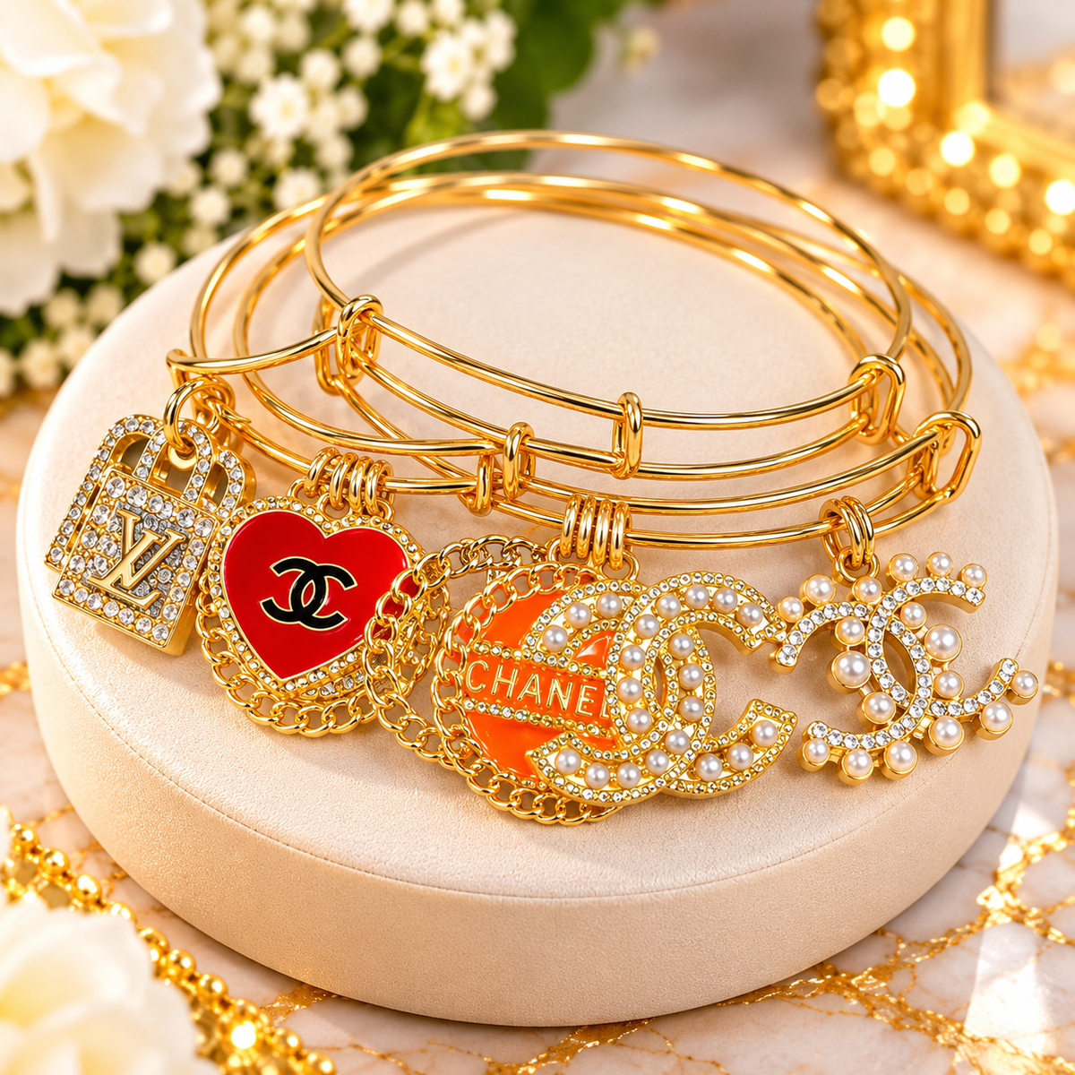 Inspired Gold Bling Bangle