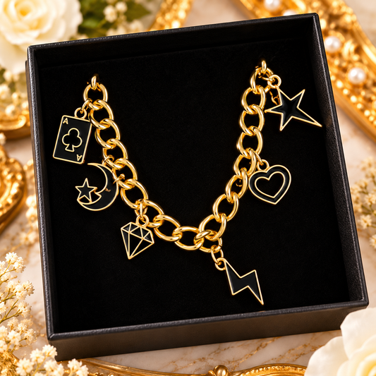 Gold Link Charm Bracelet