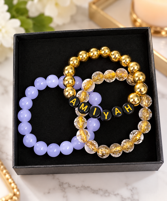 Baby Name Stackable Bracelets